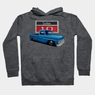 1966 Slammed Blue Chevy C10 Truck Hoodie